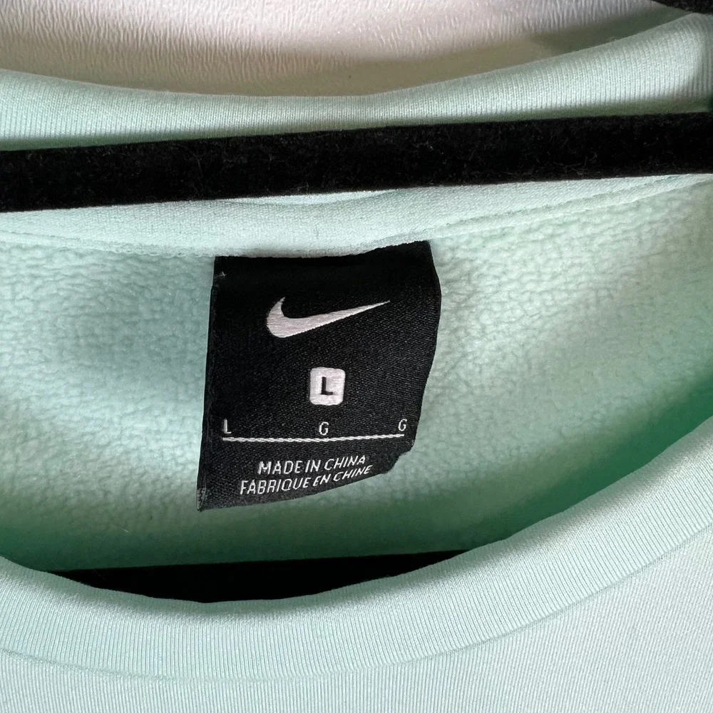 Nike Womens Just Do It Script Logo Sweatshirt Mint‎ Green Drop Shoulder Large